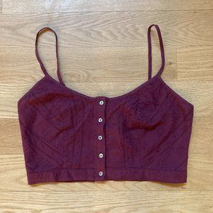 PacSun Kendall & Kylie Pointelle Button-front Crop Tank Top